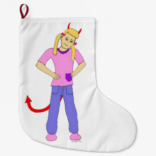 Grande Chaussette De Noël fille diable