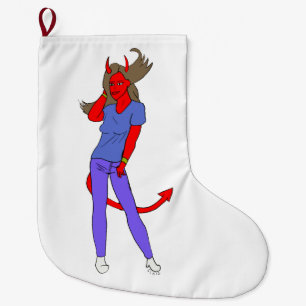 Grande Chaussette De Noël fille diable