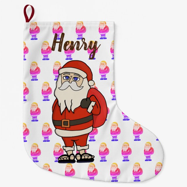 Grande Chaussette De Noël Flèches de Noël du Père Noël sur mesure (Devant)