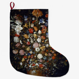 Grande Chaussette De Noël Fleurs dans un bâtiment en bois (par Jan Brueghel)
