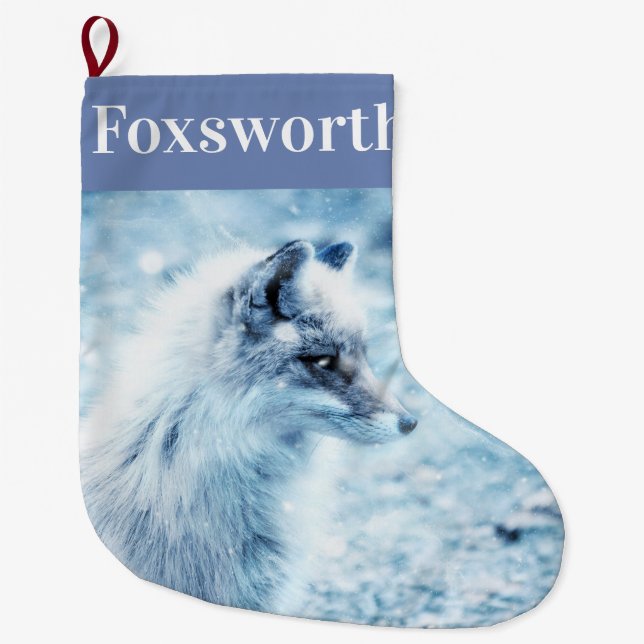 Grande Chaussette De Noël Fox personnalisable (Devant)