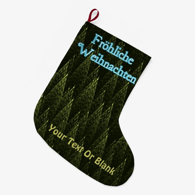 Grande Chaussette De Noël Fröhliche Weihnachten - Conifers (Devant (Accrochage))