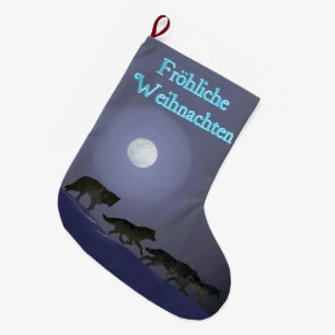 Grande Chaussette De Noël Frohliche Weihnachten - Pack Wolf