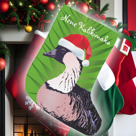 Grande Chaussette De Noël Funny Hawaii Christmas Goose Mele /Nene Kalikimaka