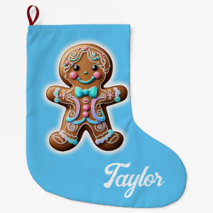 Grande Chaussette De Noël Garçon en pain d'épices