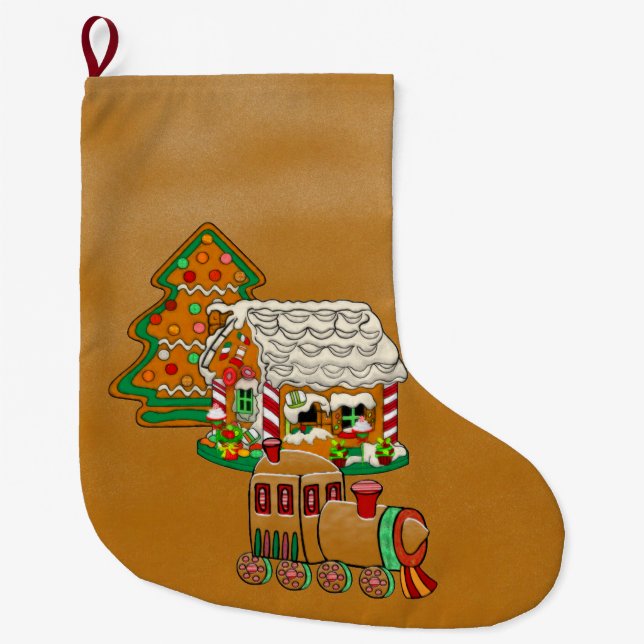 Grande Chaussette De Noël Ginger Town (Devant)