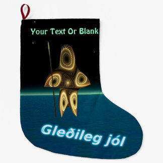Grande Chaussette De Noël Gleðileg jól - Chasseur inuit fragile