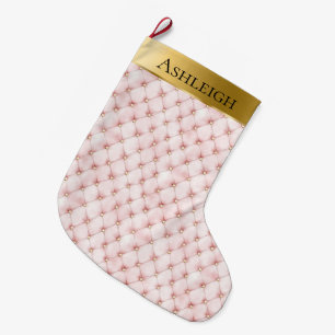 Grande Chaussette De Noël Gold Glam Pretty Chic Pink Noël