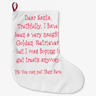 Grande Chaussette De Noël Golden retriever vilain