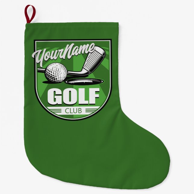 Grande Chaussette De Noël Golf Club NAME Pro Golfer Player Personnalisé (Devant)