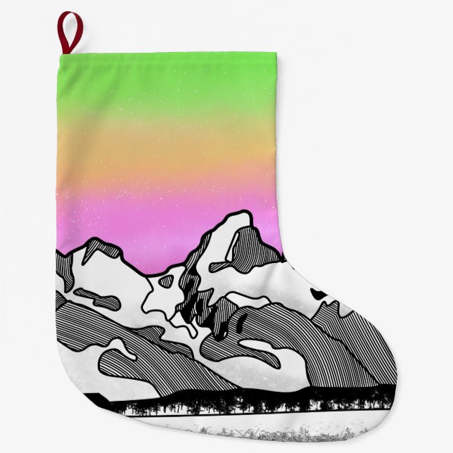 Grande Chaussette De Noël Grande Teton Wyoming (Devant)