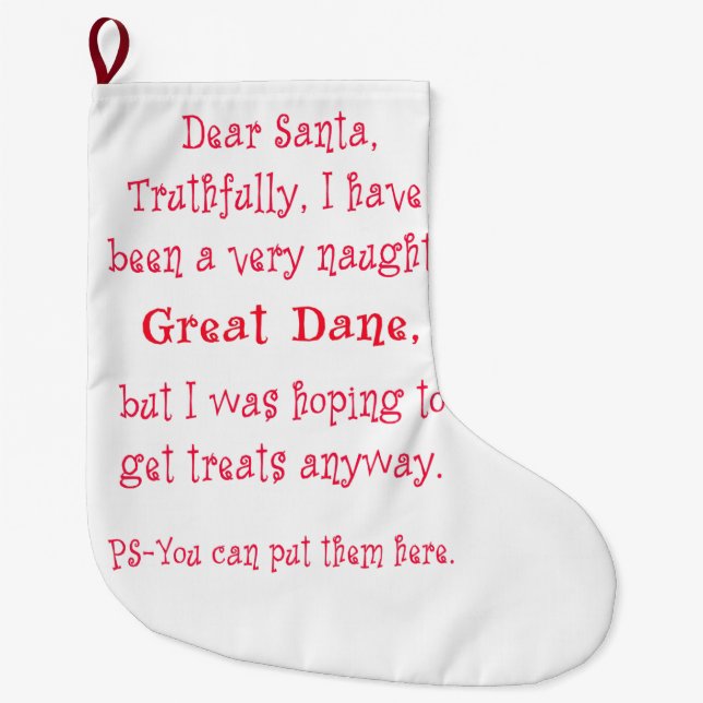 Grande Chaussette De Noël Great dane vilain (Devant)