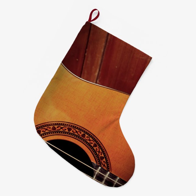 Grande Chaussette De Noël Guitare acoustique (Devant (Accrochage))