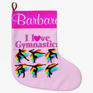 GRANDE CHAUSSETTE DE NOËL GYMNASTIQUES PERSONNALISÉS COUPÉS STOCKAGE DE NOËL