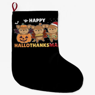 Grande Chaussette De Noël Happy Hallothanksmas Deers Christmas Deer