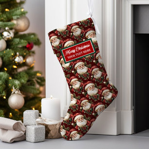 Grande Chaussette De Noël Heirloom personnalisé Noël Stocker Watercolo