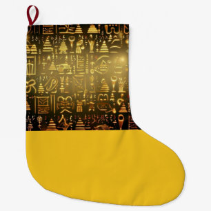 Grande Chaussette De Noël Hiéroglyphes égyptiens de Noël 2