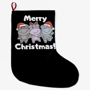 Grande Chaussette De Noël Hippo Christmas Animals Cute Hippos Merry