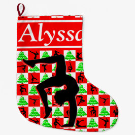 GRANDE CHAUSSETTE DE NOËL HOLLY JOLLY CUSTOM GYMNAST CHRISTMAS STOCKAGE