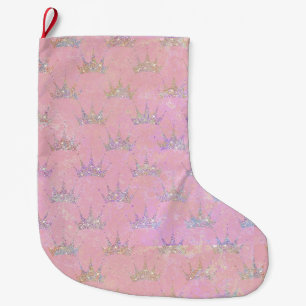 Grande Chaussette De Noël Hologramme Holographe Parties scintillant Couronne