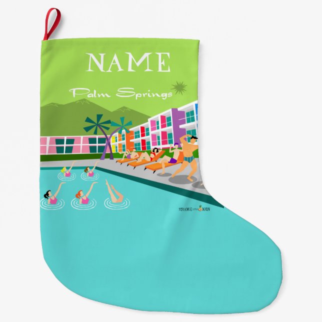 Grande Chaussette De Noël Hotel Retro Palm Springs - Rétro (Devant)