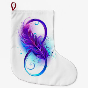Grande Chaussette De Noël Infinity with purple feather