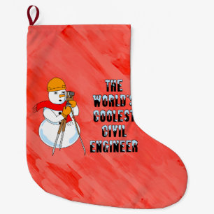 Grande Chaussette De Noël Ingénieur civil le plus froid