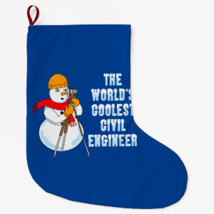 Grande Chaussette De Noël Ingénieur civil le plus froid