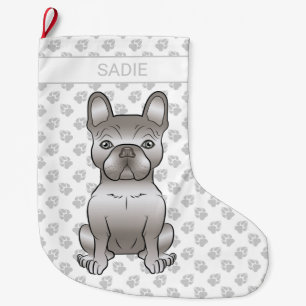 Grande Chaussette De Noël Isabella Bouledogue Français / Frenchie Chien Mign