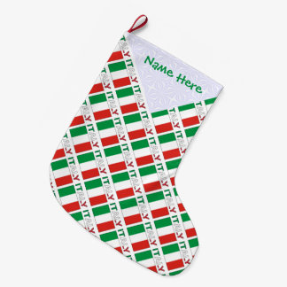 Grande Chaussette De Noël Italian Flag Tiled Personalized Heritage Design