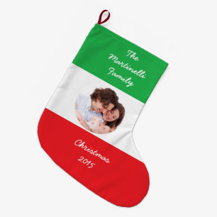 Grande Chaussette De Noël Italie-Amérique Noël Stocker avec photo