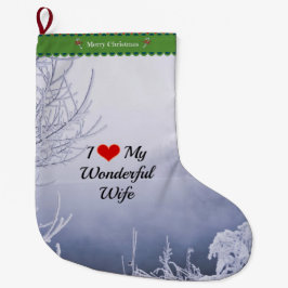 Grande Chaussette De Noël J'Aime Ma Merveilleuse Femme