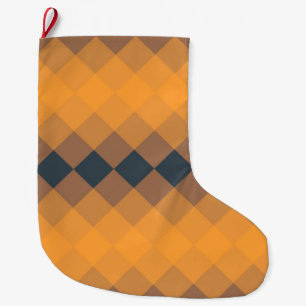 Grande Chaussette De Noël Jaune, géométrique, vivante, abstraite motif tenda