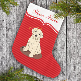 Grande Chaussette De Noël Jaune Labrador Retriever Angel Halo