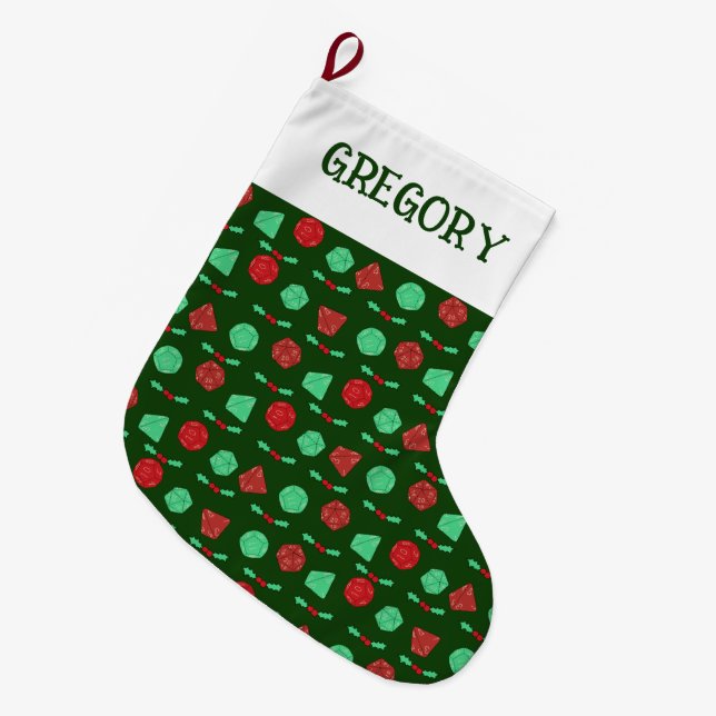 Grande Chaussette De Noël Jeu RPG Dice, Conseil, Jeux d'Imaginaire Personnal (Devant (Accrochage))