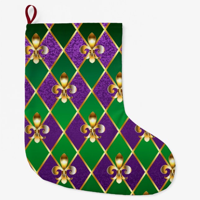 Grande Chaussette De Noël Jewelry Background Mardi Gras (Devant)