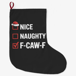 Grande Chaussette De Noël Joli Méchant F-Caw-F Drôle Père Noël Méchant