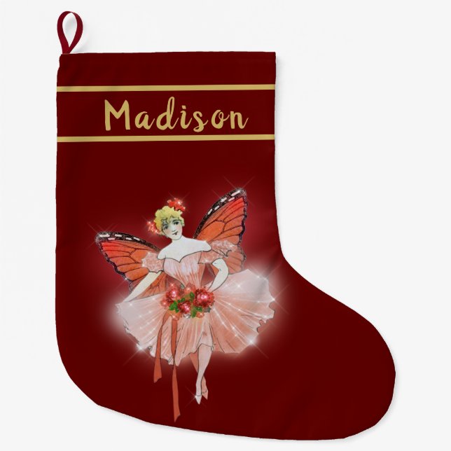 Grande Chaussette De Noël Joli papillon à aile (Devant)
