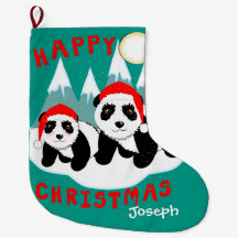Joli Portes de Panda de Noël Personnalisées