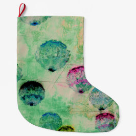 Grande Chaussette De Noël Joli, rustique, art numérique rond coup de pinceau