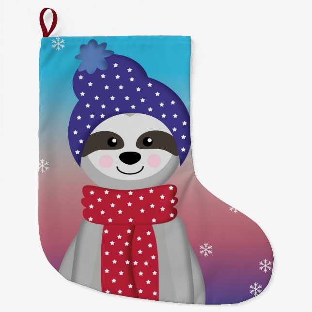 Grande Chaussette De Noël Jolie parcelle d'hiver (Devant)
