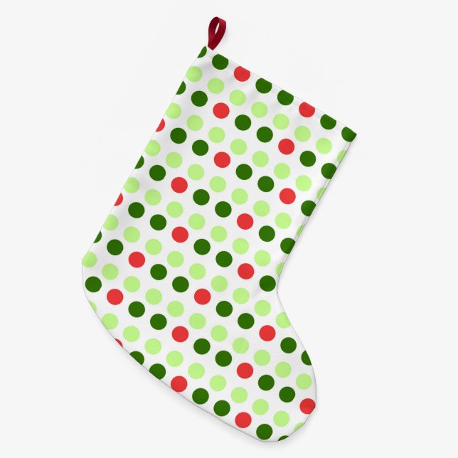 Grande Chaussette De Noël Jolly Holiday Polka Dots (Devant (Accrochage))