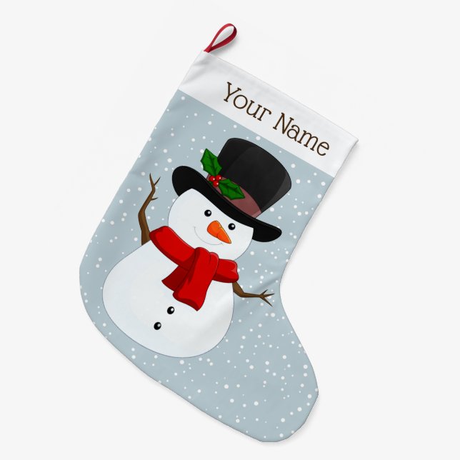 Grande Chaussette De Noël Jolly Snowman Conception Noël Stocker (Devant (Accrochage))