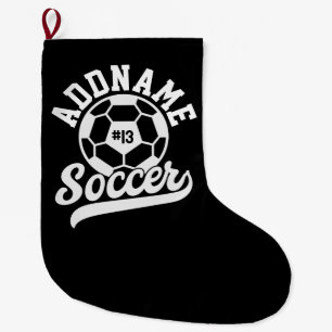 Grande Chaussette De Noël Joueur de football AJOUTER LE NOM Équipe de footba