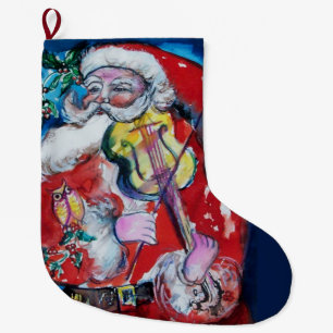 GRANDE CHAUSSETTE DE NOËL JOUEUR DE SANTA CLAUS VIOLIN