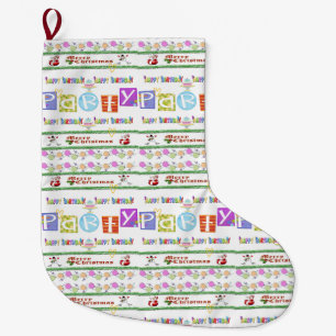Grande Chaussette De Noël Joyeux anniversaire Joyeux Noël Stocker