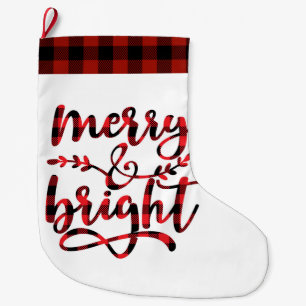 Grande Chaussette De Noël Joyeux et lumineux