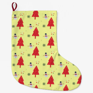 Grande Chaussette De Noël Joyeux et lumineux flocon de neige Noël Noël Noël