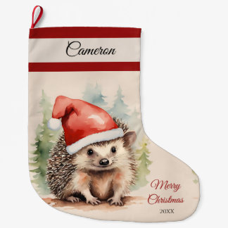 Grande Chaussette De Noël Joyeux Hérisson de Noël
