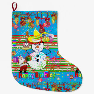 Grande Chaussette De Noël Joyeux Noël de Noël de Snowman